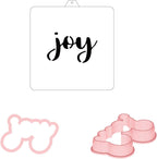 Cookie Cutter and Stencil Set Bundle cookie stencil and cutter kit Joy Hand Lettering Plaque - Cookie Cutter and stencil (Joy)