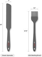 Elihome Mini Silicone Basting Pastry Brush, Cooking Brush for Oil Sauce Butter Marinades, Food Brushes for BBQ Grill Kitchen Baking, Baster Brushes Pastries Cakes Meat Desserts, Food Grade, Dark Grey