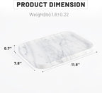 Vanity Trays, Marble Bathroom Tray for Countertop, Decorative Tray for Dresser Organizer, One Piece Serving Tray for Kitchen, Storage Tray for Kitchen Sink, Perfume, Jewelry Holder(Arabescato)