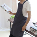 NEWGEM Japanese Linen Cross Back Cooking Aprons for Women Men with Pockets Cute for Baking Kitchen