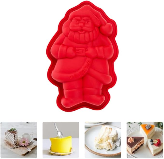 Hemoton 2pcs Christmas Themed Silicone Cake Molds Food-grade Dessert Making Mold for Home Baking Easy to Use Cartoon Design for Boys and Girls for Festive Treats Diy Projects