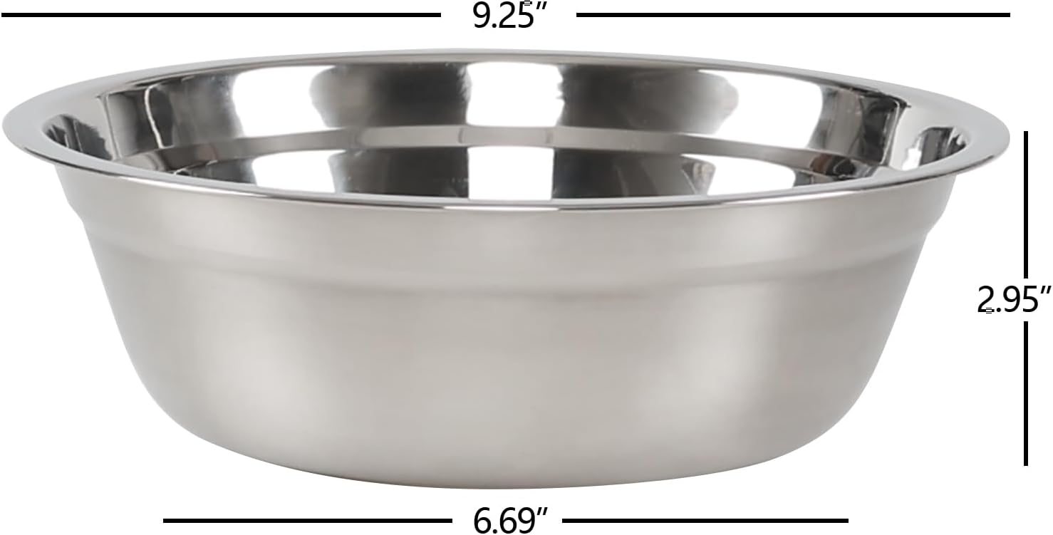 Xyskin Set of 4 Stainless Steel Mixing Bowl Set, Metal Serving Bowls, Great for Cooking, Baking, Prepping