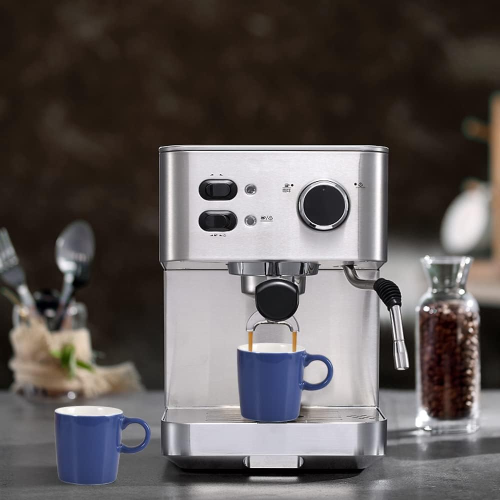 homEdge Mini Procelain Espresso Cup, 4 Ounces / 120 ml Tiny Ceramic Coffee Mugs Demitasse for Espresso, Tea- Set of 6, Navy