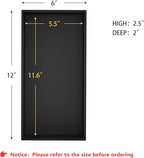 Black Bamboo Drawer Organizer - Silverware&Utensil Holder Organizer for Kitchen Drawers, Multi-Use Drawer Dividers Boxes for Bathroom Counter，Cabinet, Garage, Office Desk, Makeup, Jewelry (12*6*2.5)