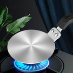 Heat Diffuser Plate, Grouarty Stainless Steel Cooking Induction Adapter Simmer Plate for Electric Gas Glass Cooktop Hob Ring, Induction Cooktop Converter Plate With Handle (7.88inch)