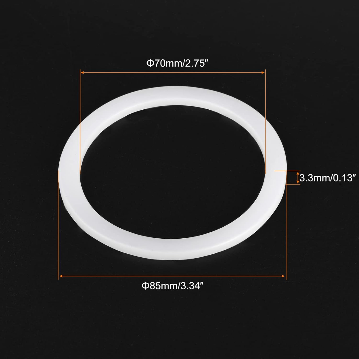MECCANIXITY Gasket Seal Coffee Maker White Silicone Ring Replacement 70x85x3.3mm for 9-Cup Aluminium Coffee Pot, Pack of 5