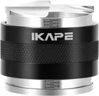 IKAPE Coffee Products, 51mm Coffee Distributor & Hand Tamper, Adjustable Depth Espresso Distributor Fits All 51mm Espresso Portafilter, Compatible with Delonghi Bottomless Portafilter (Black)