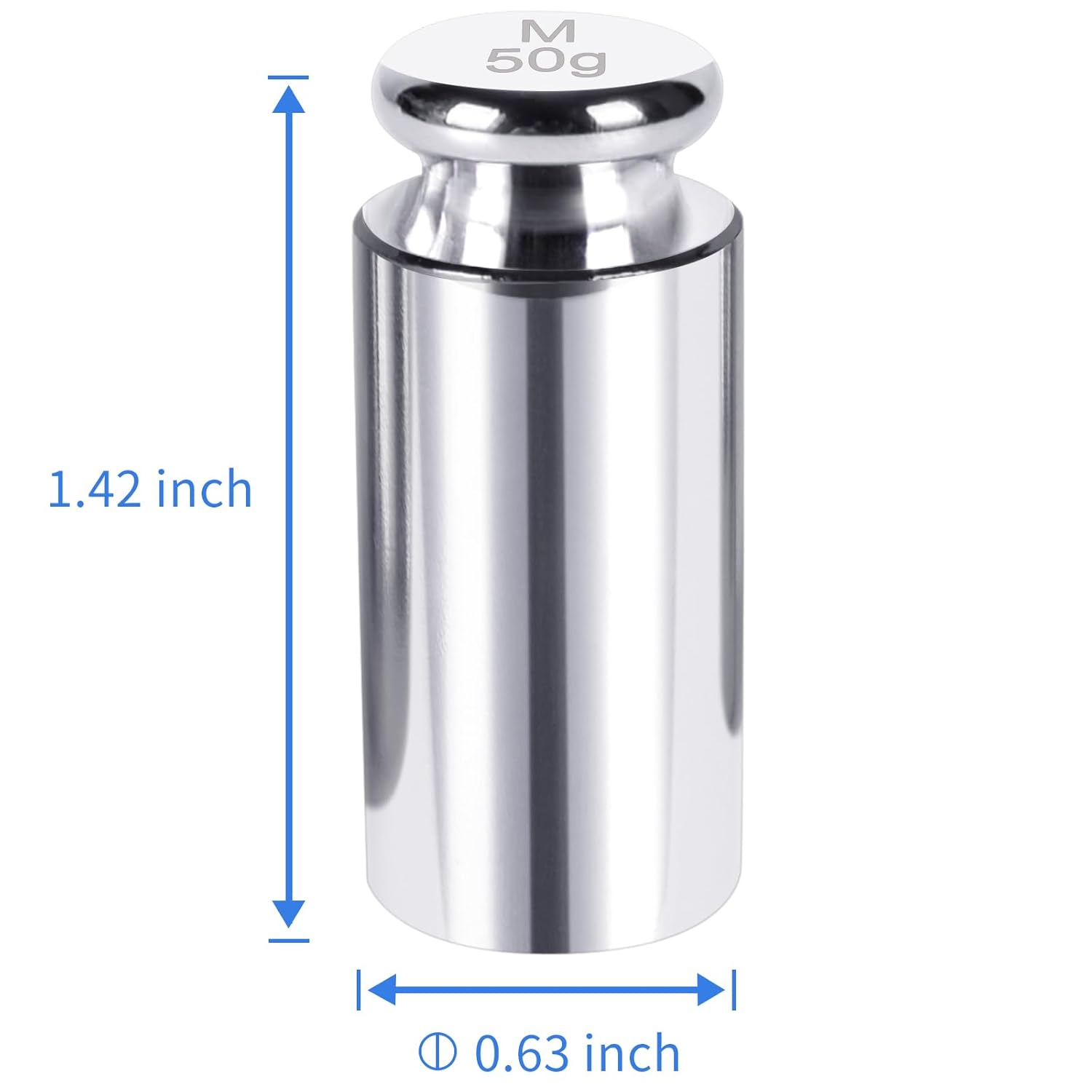 QP Calibration Weights, 50 Gram Scale Weights, OIML Class M1 High Precision Stainless Steel Scale Balance Weights with Chrome Finish, Calibration Weights for Digital Scale, Kitchen Scale, Pocket Scale