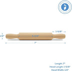 Wooden Mini Rolling Pin, 7 Inches Long, Pack of 6, Perfect for Fondant, Pasta, Baking in the Kitchen, Play-doh, Crafting and Imaginative Play, by Woodpeckers