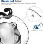 ecooe Cute Cat Mug Glass Coffee Cup 9.8oz Double Walled Glass Mug Cappuccino Latte Glass Cup with Handle Spoon, Milk Tea Cat Cup Birthday Christmas Valentine's Day Gifts for Women Girls Kids Friends