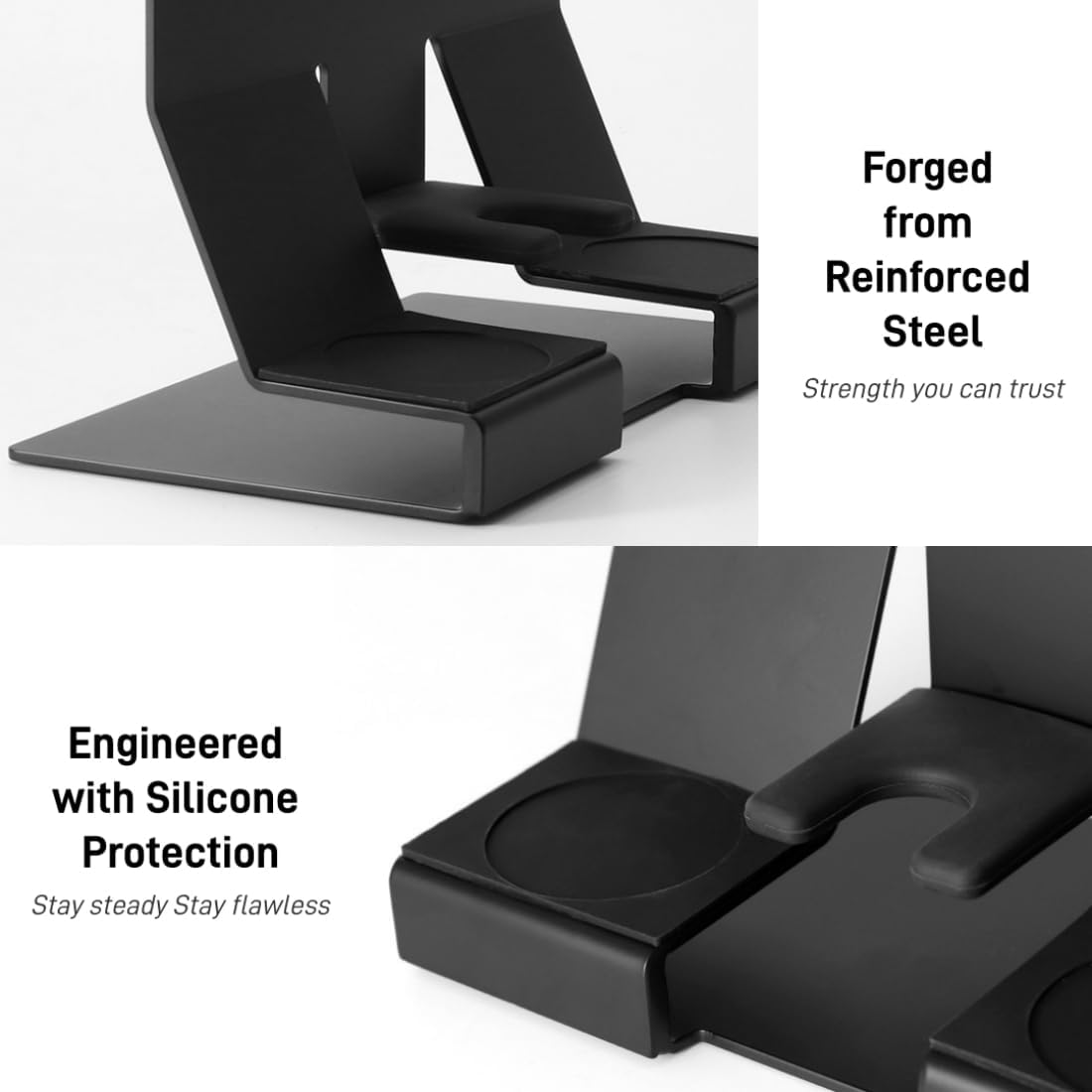 GIB Espresso Accessories Organizer Rack Tamper Holder Station, Heavy Duty Steel Stand for Coffee Distributor 51-54mm Portafilter Storage for Bar Home Office