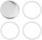 2/3/6/9/12 Cup Gasket & Filter For Stovetop Espresso Coffee Makers, Rubber Seal For Stove Top Coffee Maker Moka Pot, Silicone Gasket Seals, Espresso Machine Replacement Parts(12 cup)