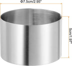 HARFINGTON Round Cake Ring 2.95 x 2 Inch Seamless Stainless Steel Pastry Mousse Dessert Ring Mirror Coating for Baking Cooking Making Tool
