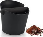 6.3 Inch Coffee Knock Box Shock-Absorbent Durable Barista Style Knock Box With Removable Knock Bar and Non-Slip Base Gift (L-Black)