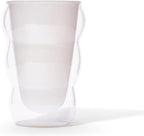 Glass Cloud cups 12 oz Double Wall Insulated Glass Cups - heat-resistant borosilicate glass -perfect for iced teas, lattes, and all your favorite sips (White)