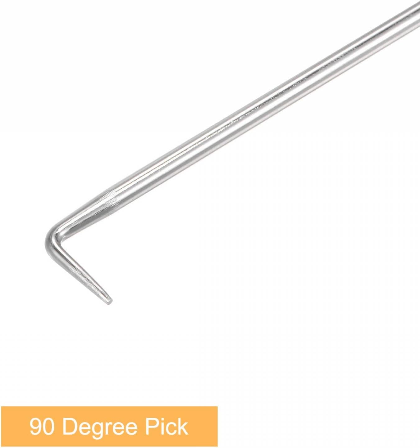 uxcell 90 Degree Pick Hook 9.84" Puller Remover Removal Tool for Oil Seal/O-rings, Gasket, Hose 2Pcs