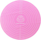 1 Pcs Pink Round Baking Mat, Cake Turntable Mat, Cake Mat Round Silicone Baking Mat, 12 In Cakes Pastry Mat for Cake Turntable Stan