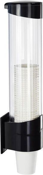 Cup Dispenser Water Dispenser Cup Holder Pull Type Paper Automatic Remover 7oz - 12oz Cone or Flat Bottom Cups for Home Office Hospital (Black, Large)