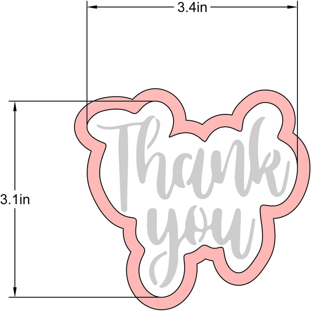 Thank You Cookie cutter and stencil set Baking stencils and cutters bundle DIY bakery decorating kit Cookie cutters with stencils Icing stencil and cookie cutter combo(Thank you)