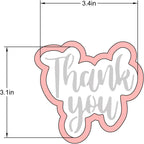 Thank You Cookie cutter and stencil set Baking stencils and cutters bundle DIY bakery decorating kit Cookie cutters with stencils Icing stencil and cookie cutter combo(Thank you)