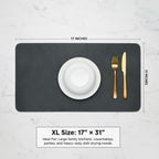 Dish Drying Mat Super Absorbent – 17" x 31" Coffee Mat for Countertops – Non-Slip Drying Mat for Kitchen Counter – Easy to Clean Water Absorbent Mat – XLarge Dish Drying Mats (Dark Gray)