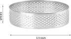 Frcctre 9 Pack 3.15 Inch 304 Stainless Steel Tart Rings, Heat-Resistant Perforated Nonstick Round Mousse Cake Rings Metal Crumpet Ring Pastry Mold Circle Tartlet