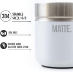 Matte 6.5 oz Yerba Mate Gourd and Bombilla Set - Includes DS Pro Box - BPA Free Yerba Mate Set Kit with Mate Straw, Elegant Design, Non-Slip Base (White)