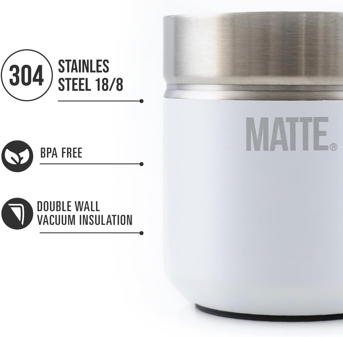 Matte 6.5 oz Yerba Mate Gourd and Bombilla Set - Includes DS Pro Box - BPA Free Yerba Mate Set Kit with Mate Straw, Elegant Design, Non-Slip Base (White)