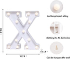 Foaky LED Letter Lights Sign Marquee Light Up Letters Sign for Night Light Wedding/Birthday Party Battery Powered Christmas Lamp Home Bar Decoration(X)