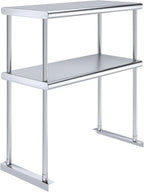 NSF Certified 18 Gauge Heavy Duty Stainless Steel Double overshelf with Brackets for Kitchens, Utility Rooms, Storage, Offices & Home