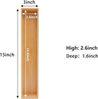 Bamboo Drawer Organizer,Kitchen Utensil Organizer Silverware Tray,Cutlery Holder, Wood Storage Box for Flatware, Makeup, Bathroom, Office Desk (Bamboo, 15 * 3 * 2.6)