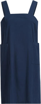 ZQFFB Pinafore Cross Back Apron for Women with Pockets Japanese Smock for Work Gardening Cooking Painting Baking