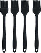 Silicone brush, Oil Brush for BBQ Kitchen Cooking Baking and Grilling (4 PCS,black)