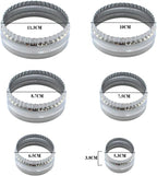 Fluted Cookie Cutters- Round Biscuit Cutters Set of 6 Pieces, Double Sided Fluted and Plain Edge Cookie Cutters, Stainless Steel