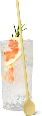 carrotez 9.9" Silicone coffee stirrer, Long Reusable Coffee Spoon for Iced Tea, Multipurpose Beverage Stirring Spoon - Yellow