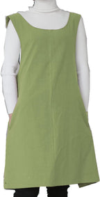 Cotton Linen Japanese Apron Halter Cross Back Bandage X Shape Aprons Two Pockets