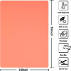 Silicone Mat Heat Resistant Mats for Countertop, Large Silicone Mats for Crafts Kitchen Counter Workbench Table protector, Size 36x24 inches Thick 2mm,Rolled Package,Coral