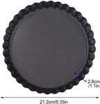 CALIDAKA Tart Pan Non-Stick Carbon Steel Quiche Pan Removable Bottom Pie Pans for baking Quiche Baking Dish(SIZE:8inch)