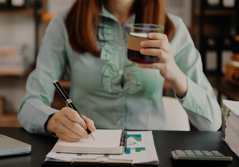 ATHIA glass pour over coffee maker set, minimalist drip coffee maker with reusable cloth filter, glass coffee dripper, olive lid & leather sleeve for single cup manual brewing (Olive Wood)