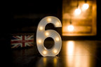 Foaky Decorative Led Marquee Light Up Number, Marquee Light Up Number Sign for Night Light Wedding Birthday Party Christmas Home Bar Decoration Number(6)
