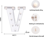 Foaky LED Letter Lights Sign Marquee Light Up Letters Sign for Night Light Wedding/Birthday Party Battery Powered Christmas Lamp Home Bar Decoration(V)