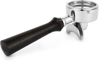 CrossCreek 58mm Espresso Double Spouts Portafilter with 2 Ear | Fits E61 | Flair/Rocket/Sanremo/Expobar etc. | Stainless Steel Basket and Solid Wood Handle | Espresso Accessories
