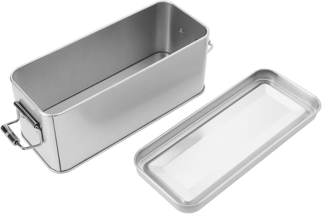 Metal Tin Box, Tinplate Metal Storage Tins Tea Container Rectangular Cookie Box With Lids For Storaging Cookies Snowflake Pastries Tea(S)