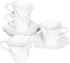 4.25 oz Espresso cups set of 4 | Italian style espresso cups and saucers | Porcelain espresso cup set | Espresso mugs | Demi tasse cups | Espresso cups and saucers|tea cup and saucer