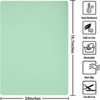 Silicone Mats for Kitchen Counter, Nonslip Silicone Mats for Crafts Countertop Protector Heat Resistant Mat (78.7” x 24” x 0.08”, Light Green)