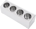 DYNAMI 4-Compartment Stainless Steel Utensil Holder,Commercial Perforated Silverware Holder,Cylinder Silverware Utensil Holder Flatware Organizer Countertop,for Restaurant Kitchen (4-Compartment)