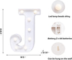Foaky LED Letter Lights Sign Marquee Light Up Letters Sign for Night Light Wedding/Birthday Party Battery Powered Christmas Lamp Home Bar Decoration(J)