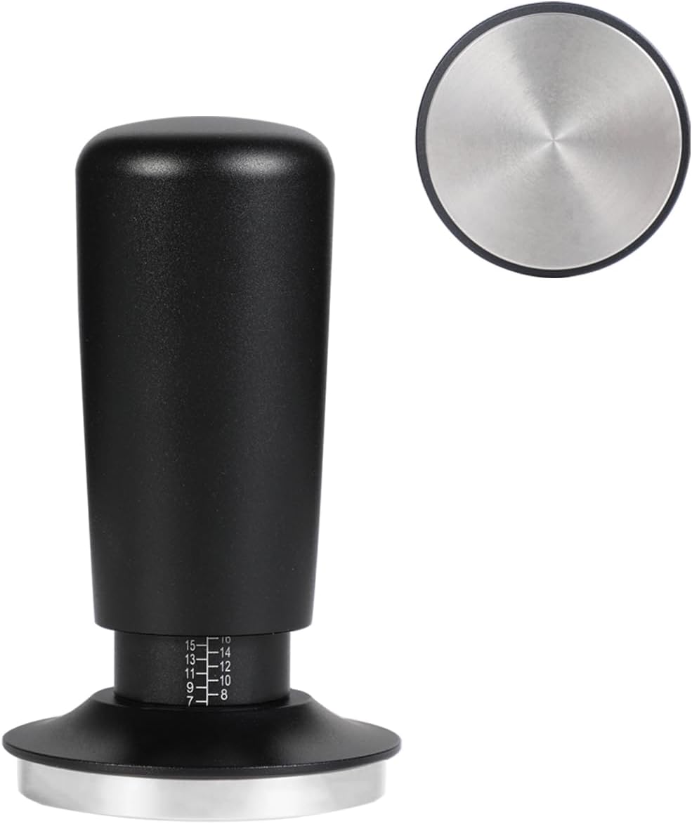 53mm Espresso Tamper,Spring Loaded Tamper with Stainless Steel Flat Base,Compatible with 53mm Portafilter,Coffee Tamper for Coffees Enthusiast and Home Barista