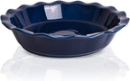 Bosmarlin Ceramic Pie Pan, 9 Inches Pie Dish, 50 oz, Pie Plate for Baking, Microwave, Oven Safe and Dishwasher safe (Deep Blue, 9 inches)