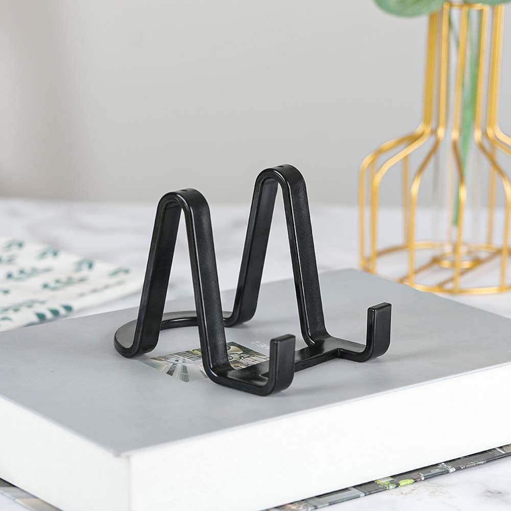 Plate Stands for Display - Plastic Easel Stand Plate Holder Display Stand Picture Frame Stand for Pictures | Photo|Decorative Plate |Dish | Tabletop Art - 3 inch-Black